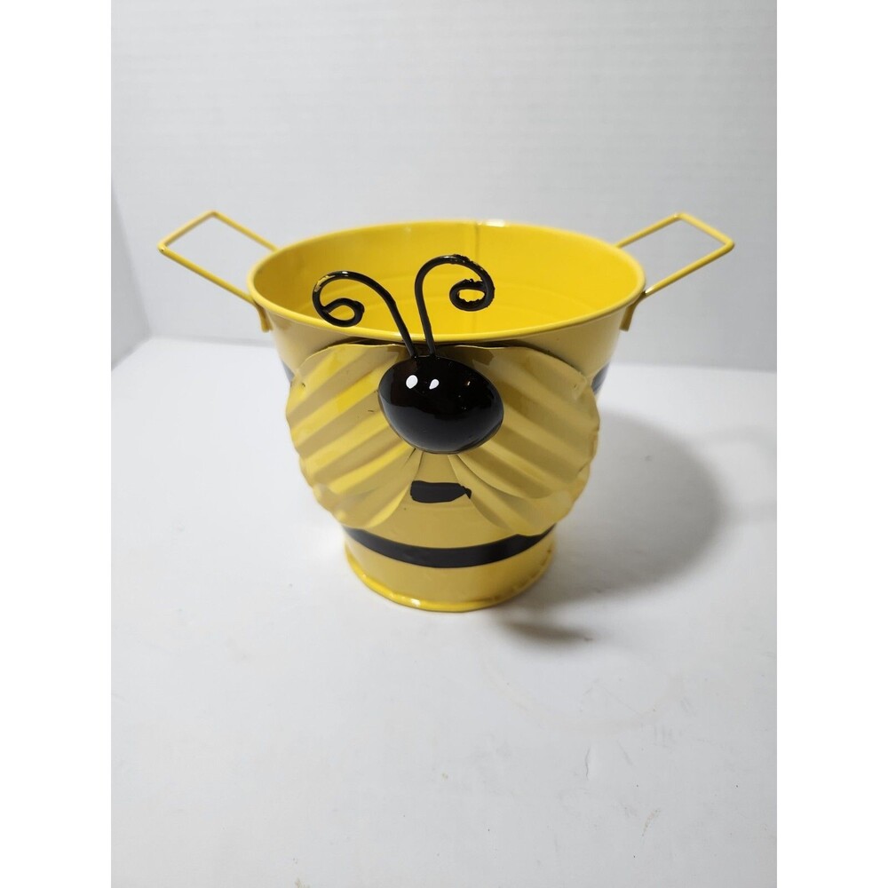 Small Bee Metal Planter
